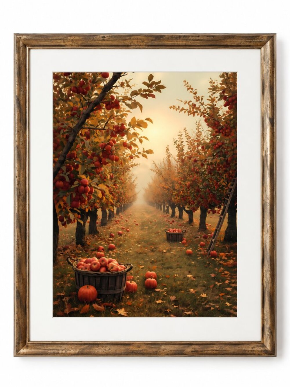 Autumn Apple Orchard Wall Art Print 8x10 Fall Decor